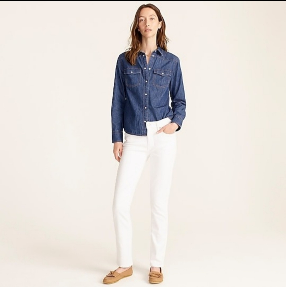 J.CREW HIGH RISE VINTAGE SLIM JEANS WHITE 37/28 Stretch BNWT SO $128 1 Left